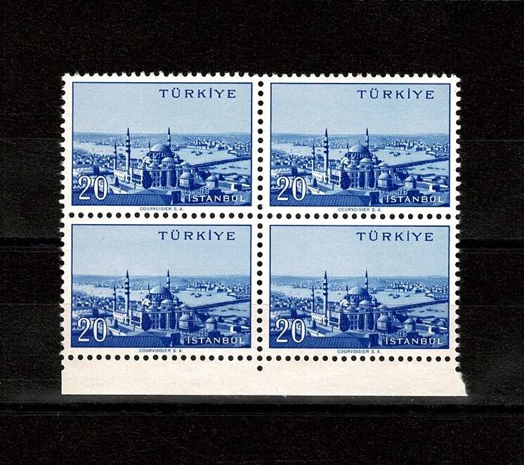 1958/1960 Memleket Serisi **İSTANBUL** 4' lü Blok Pul Lux/ÇİL PPT2641 - 1