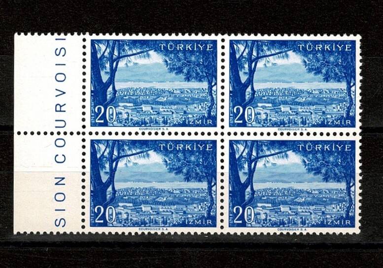1958/1960 Memleket Serisi **İZMİR** 4' lü Blok Pul Lux/ÇİL PPT2637 - 1