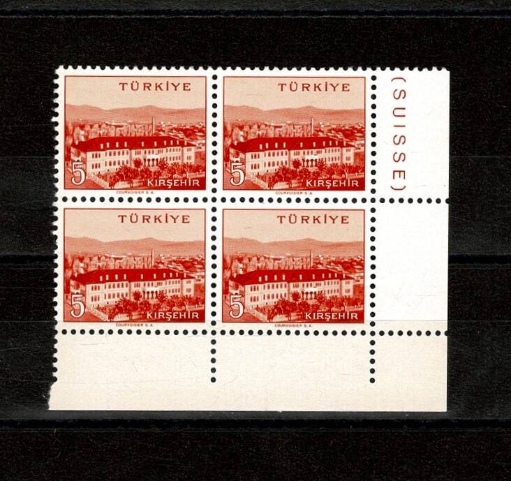 1958/1960 Memleket Serisi **KIRŞEHİR** 4' lü Blok Pul Lux/ÇİL PPT2639 - 1