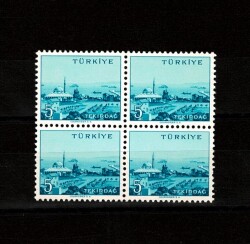 1958/1960 Memleket Serisi **TEKİRDAĞ** 4' lü Blok Pul Lux/ÇİL PPT2628 - Gökçekoleksiyon
