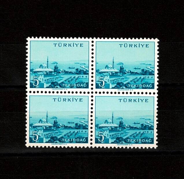 1958/1960 Memleket Serisi **TEKİRDAĞ** 4' lü Blok Pul Lux/ÇİL PPT2628 - 1