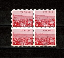 1958/1960 Memleket Serisi **TOKAT** 4' lü Blok Pul Lux/ÇİL PPT2625 - Gökçekoleksiyon