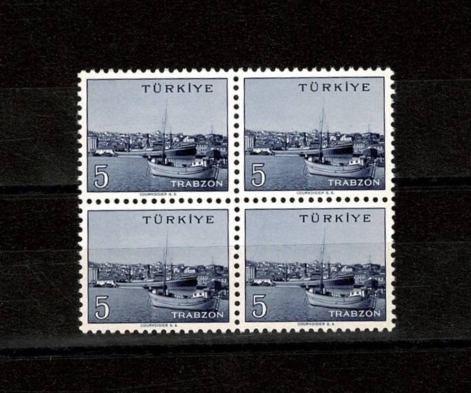1958/1960 Memleket Serisi **TRABZON** 4' lü Blok Pul Lux/ÇİL PPT2627 - 1