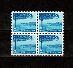 1958/1960 Memleket Serisi **ZONGULDAK** 4' lü Blok Pul Lux/ÇİL PPT2633 - Gökçekoleksiyon