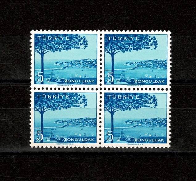 1958/1960 Memleket Serisi **ZONGULDAK** 4' lü Blok Pul Lux/ÇİL PPT2633 - 1