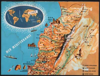 1960 Lübnan-Beyrut Turist Rehberi EFM463 - 3