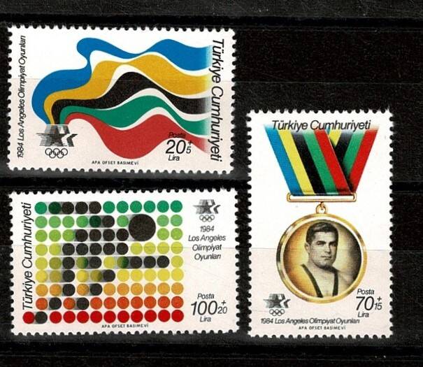 1984 Los Angeles Olimpiyat Oyunları Tam Seri Pul Takımı (3 Adet) PPT2416 - 1