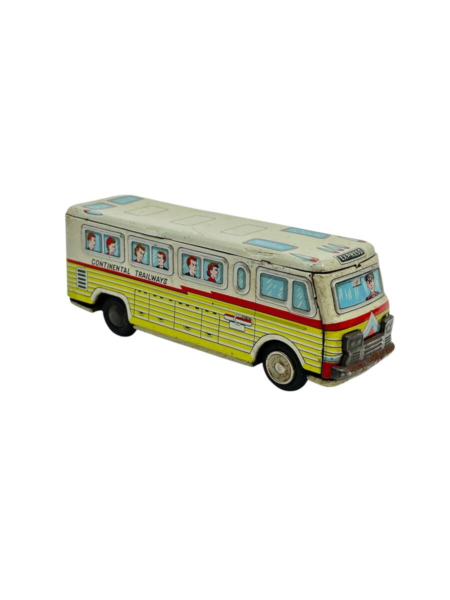 1960'lar Continental Trailways Teneke Oyuncak Yolcu Otobüsü (Sürtmeli) AOB4546 - 3