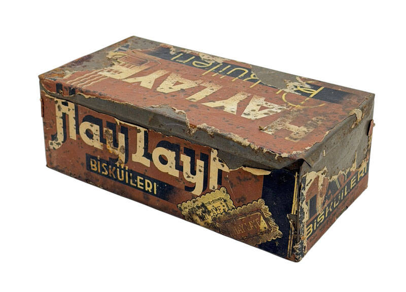 1960's Haylayf Bisküileri Boş Teneke Kutu AOB5450 - 3