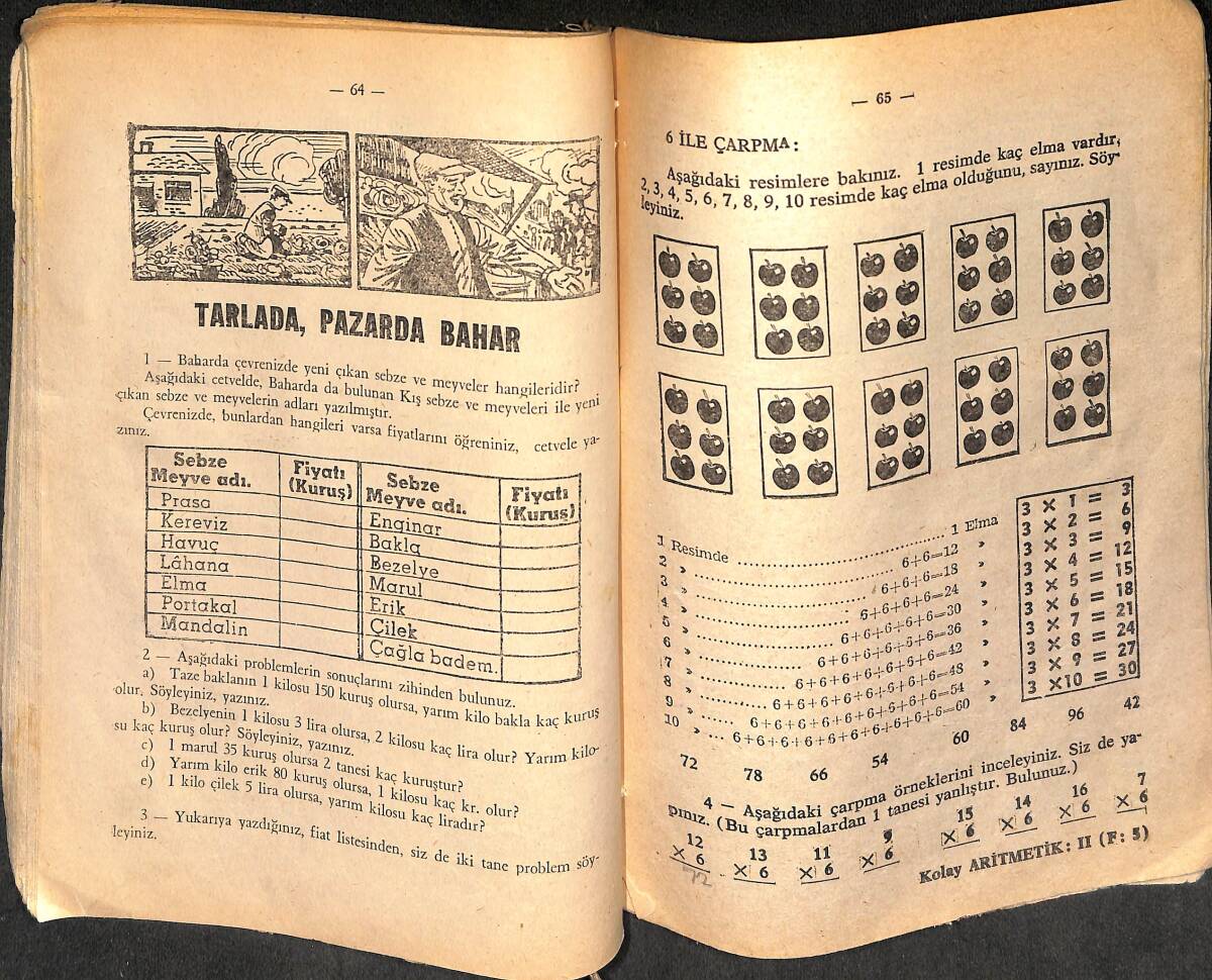 1960's İlkokul 2.Sınıf Kolay Aritmetik Ders Kitabı NDR102032 - 3
