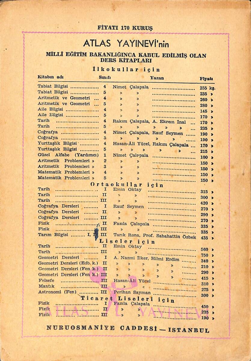 1960's İlkokul 5.Sınıf Aile Bilgisi Ders Kitabı NDR100994 - 3