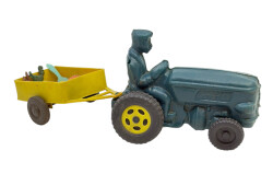 1960's Üfleme Plâstik Oyuncak Römorklu Traktör AOB5088 - 2