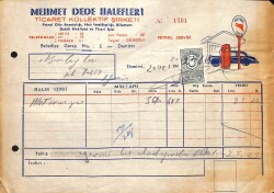 1961 Mehmet Dede Halefleri Ticaret Kollektif Şirketi Antetli Damga Pullu Islak İmzalı Fatura EFM(N)12040 - Gökçekoleksiyon
