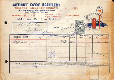 1961 Mehmet Dede Halefleri Ticaret Kollektif Şirketi Antetli Damga Pullu Islak İmzalı Fatura EFM(N)12040 - 1