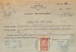 1961 Yılı Hasan Sütlaç Kasa Makbuzu Damga Pullu EFM(N)9990 - 2