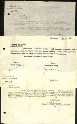 1962-1964 Giresun Ticaret Borsası - Hasan Sütlaç Antetli Islak İmzalı İş Yazışması 3lü Lot EFM(N)12082 - 1