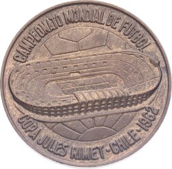 1962 Yılı Şili 7.Fifa Dünya Kupası Bronz Hatıra Madalyon MVM2154 - 1