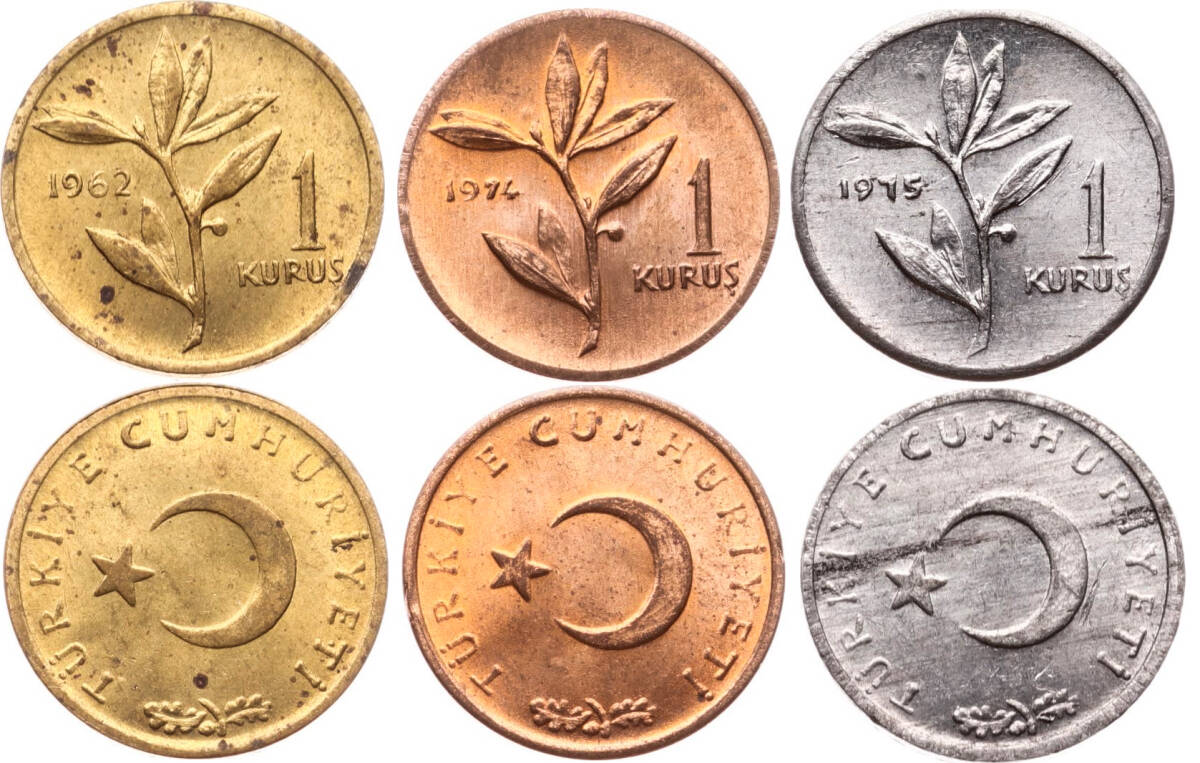 1962/74/75 Yılları 1 Kuruş Set - ÇİL TCM3182 - 1