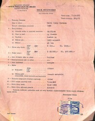 1963 Karadeniz Bölgesi Fındık İhracatçıları Birliği Umumi Katipliği Giresun Tescil Beyannamesi - Hakkı Özalp Antetli Islak İmzalı Damga Pullu EFM(N)12105 - Gökçekoleksiyon