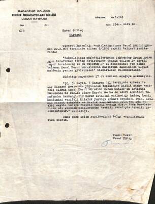 1963 Yılı Hasan Sütlaç tan Kemal Pekere Tebligat Belgesi EFM(N)10000 - 3