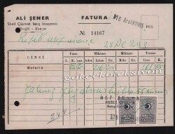 1965 Konya Shell Bayi Satış İstasyon Faturası EFM207 - 1