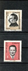 1966 Tevfik Fikret - Reşat Nuri Güntekin Sürekli Posta Pulları Lotu - 2 Adet (Damgasız MNH) PPT2483 - Gökçekoleksiyon