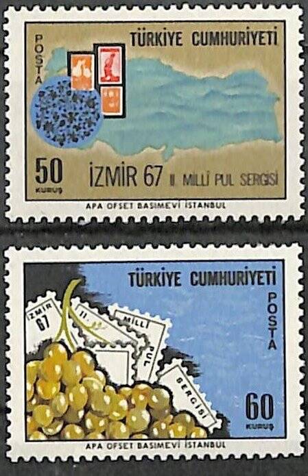 1967 İzmir 67 II.Milli Pul Serisi Pulları PPT1970 - 1
