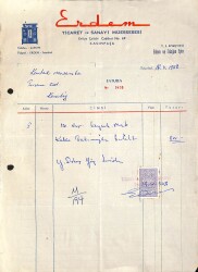 1968 ERDEM Ticaret Erdem Ve Erdoğan Eyin Antetli Damga Pullu Fatura EFM(N)10925 - Gökçekoleksiyon