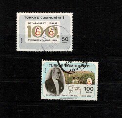 1968 Galatasaray Lisesi 100. Yılı Damgalı 2 Adet Pul PPT2530 - Gökçekoleksiyon