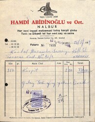 1968 HAMDİ ABİDİNOĞLU ve Ort. Nalbur Antetli Damga Pullu Fatura EFM(N)10928 - Gökçekoleksiyon