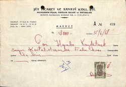 1968 JÜT TİCARET MUHARREM PİŞAN, FERİDUN SALARİ Antetli Damga Pullu Fatura EFM(N)10941 - Gökçekoleksiyon