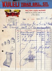 1968 KULELİ TERAZİ Koll.Şti. Antetli Damga Pullu Fatura EFM(N)10930 - Gökçekoleksiyon