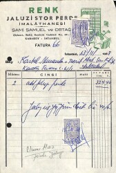 1968 RENK JALUZİSTOR SAMİ SAMUEL Antetli Damga Pullu Makbuz EFM(N)10957 - Gökçekoleksiyon