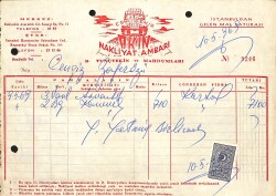 1969 Eskişehir Akın Nakliyat Ambarı Antetli Damga Pullu Islak İmzalı Fatura EFM(N)12047 - Gökçekoleksiyon