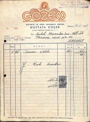 1969 GÖZEN Kırtasiye MUSTAFA KOÇER Antetli Damga Pullu Fatura EFM(N)10974 - Gökçekoleksiyon