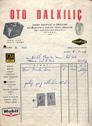 1969 OTO DALKILIÇ Ahmet Dalkılıç Antetli Damga Pullu Fatura EFM(N)10971 - Gökçekoleksiyon