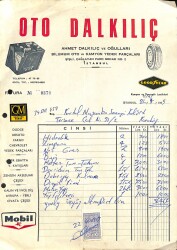 1969 Oto Dalkılıç - Ahmet Dalkılıç Ve Oğulları Antetli Damga Pullu Islak İmzalı Fatura EFM(N)12048 - Gökçekoleksiyon