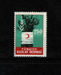 1969 Türkiye Kızılay Derneği Yaralı/Sargılı Ağaç 250 Kuruş Yardım Pulu - MNH PPT2607 - Gökçekoleksiyon