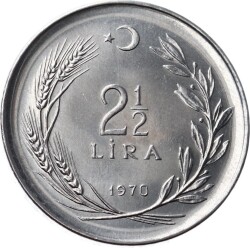 1970 - 2½ Lira FAO *Saban Kılıçtan Üstündür* (Düz) TCH1120 - 2