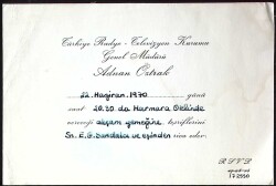 1970 TRT Genel Müdürü Adnan Öztrak Yemek Davetiyesi - Emil Galip Sandalcı ya EFM(N)11499 - Gökçekoleksiyon