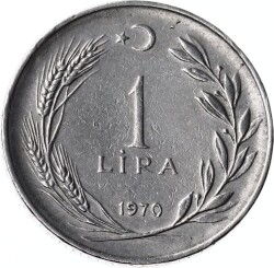 1970 Yılı 1 Lira (Düz) ÇÇT TCM1379 - 1