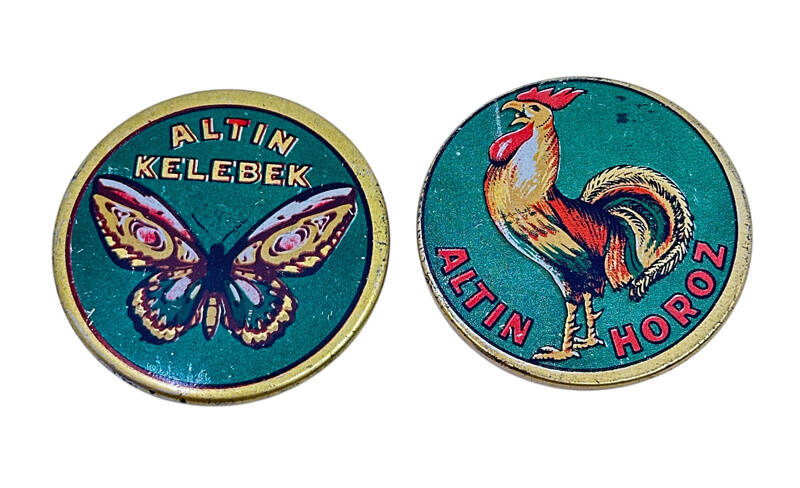 1970'ler Altın Horoz-Altın Kelebek Cep Aynası 2'li Lot AOB4172 - 1
