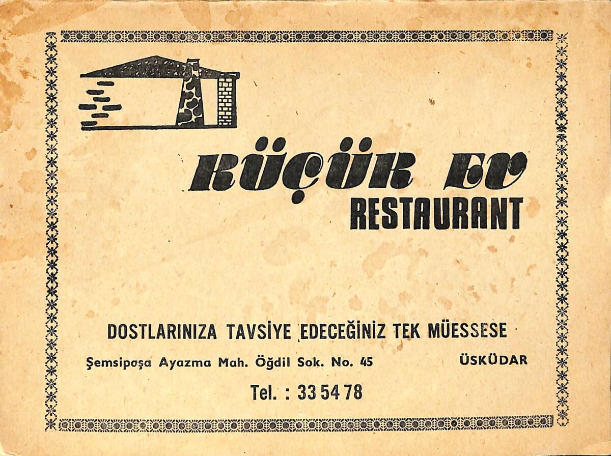 1970'ler Küçük Ev (İstanbul/Üsküdar) Restaurant Fotoğraf Kartı EFMN15334 - 1