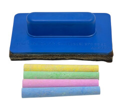 1970'ler Tahta Tebeşirleri Ve Plâstik Tahta Silgisi Lot AOB5096 - Gökçekoleksiyon