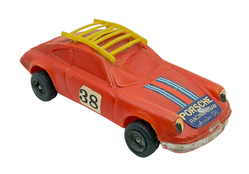 1970's Arıcılar Üfleme Plâstik Oyuncak Porsche Yarış Aracı AOB5167 - 3