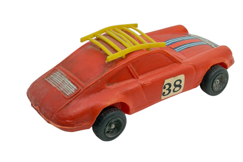 1970's Arıcılar Üfleme Plâstik Oyuncak Porsche Yarış Aracı AOB5167 - 4