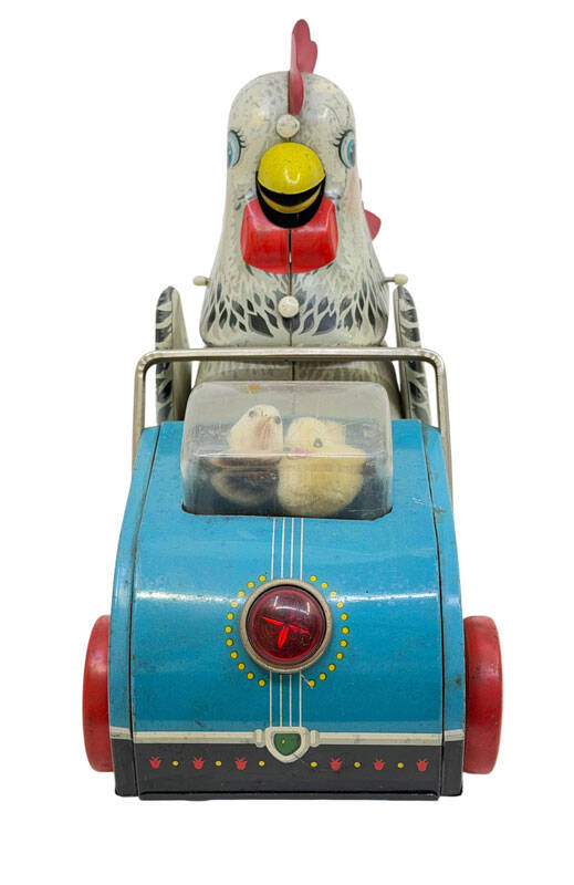 1970's Teneke Oyuncak Pilli Tavuk & Civciv AOB5440 - 2