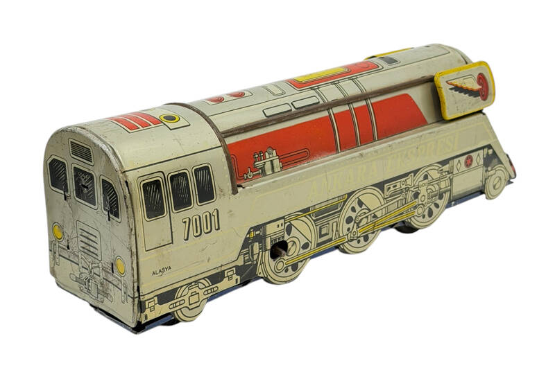 1970's Türk Malı Alasya Teneke Oyuncak Ankara Ekspresi Vagonlu Treni AOB5104 - 3