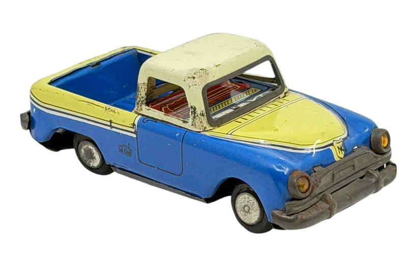 1970's Türk Malı Ne-Kur Sürtme Mekanizmalı Teneke Oyuncak Kamyonet AOB5390 - 3