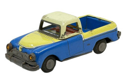 1970's Türk Malı Ne-Kur Sürtme Mekanizmalı Teneke Oyuncak Kamyonet AOB5390 - 7